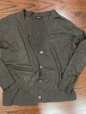 Quince Women Organic Cotton Cardigan Brown S Quiet Luxury